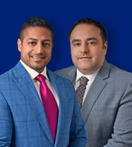 The image shows both partners of Chopra & Nocerino Law Firm.