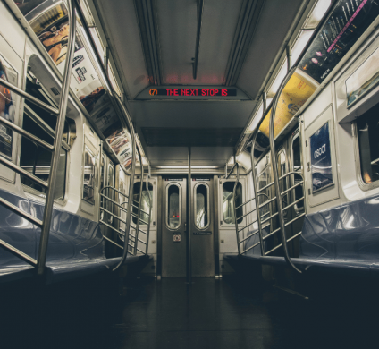 Inside pic of empty NYC Subway Train